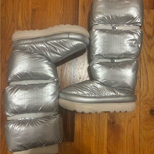 UGG Silver Puffer Boots